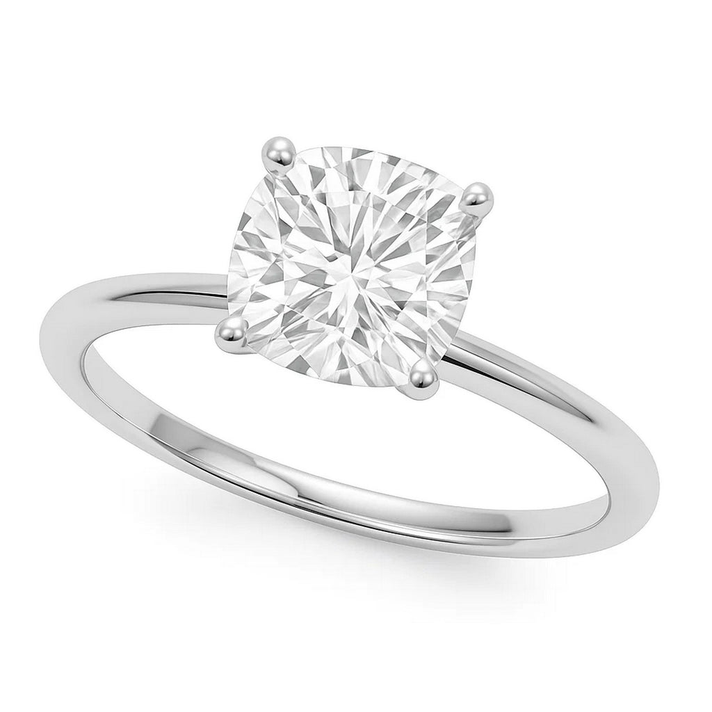 3ct Cushion Lab Grown Diamond Ring | 14K Gold