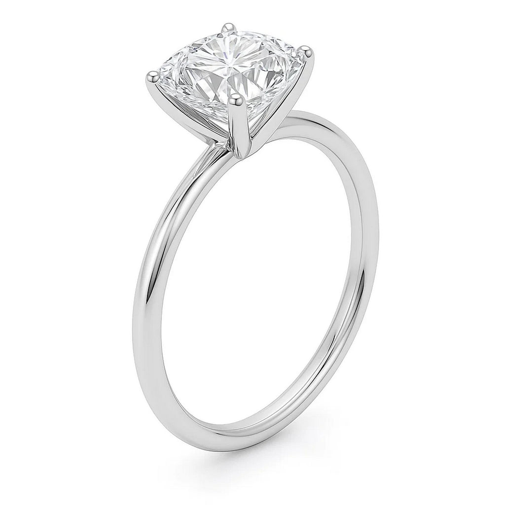 3ct Cushion Lab Grown Diamond Ring | 14K Gold