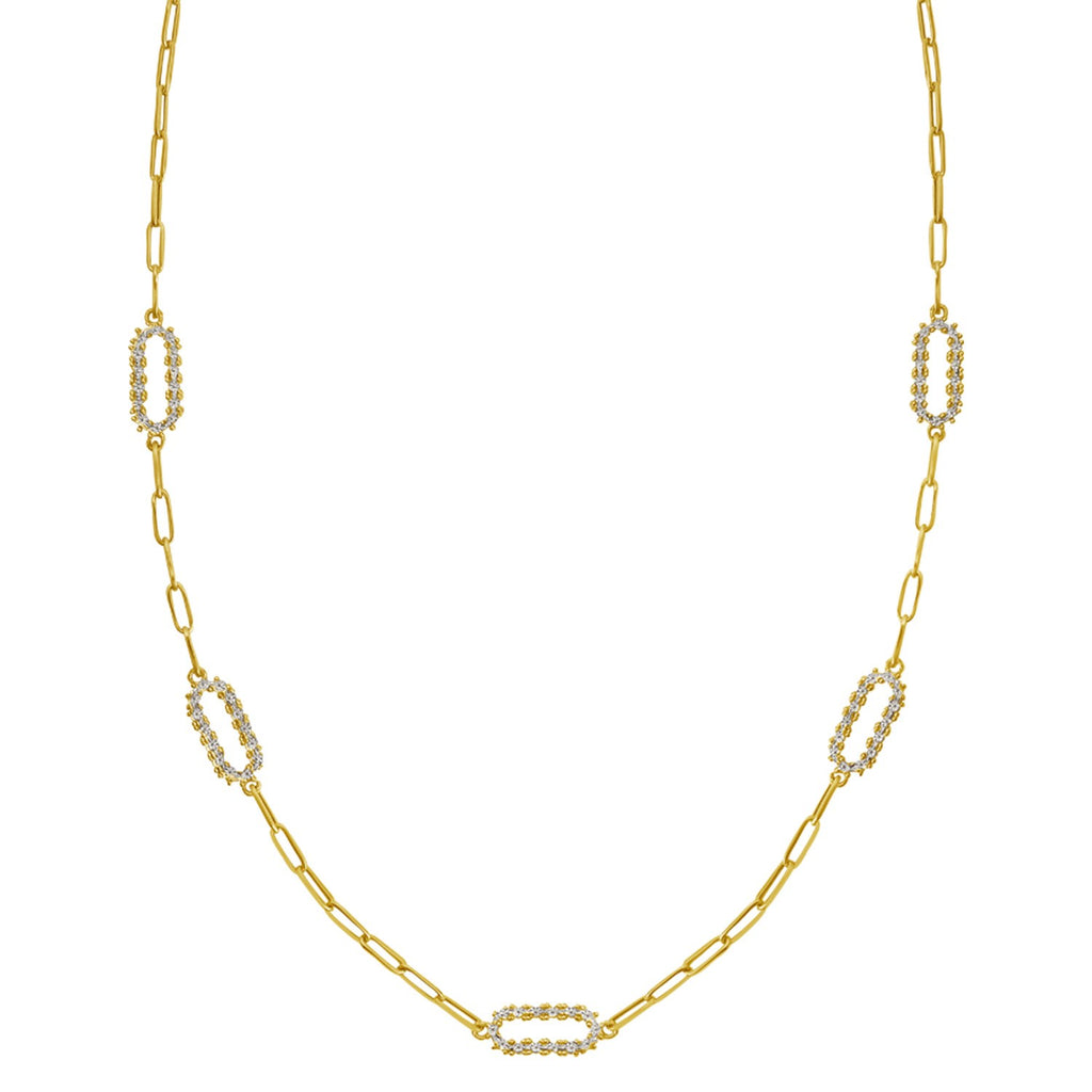 Diamond Link Paperclip Necklace