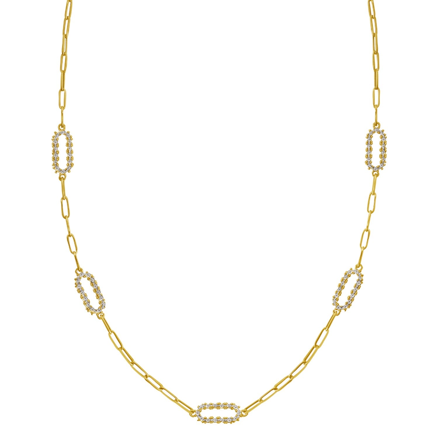 Diamond Link Paperclip Necklace