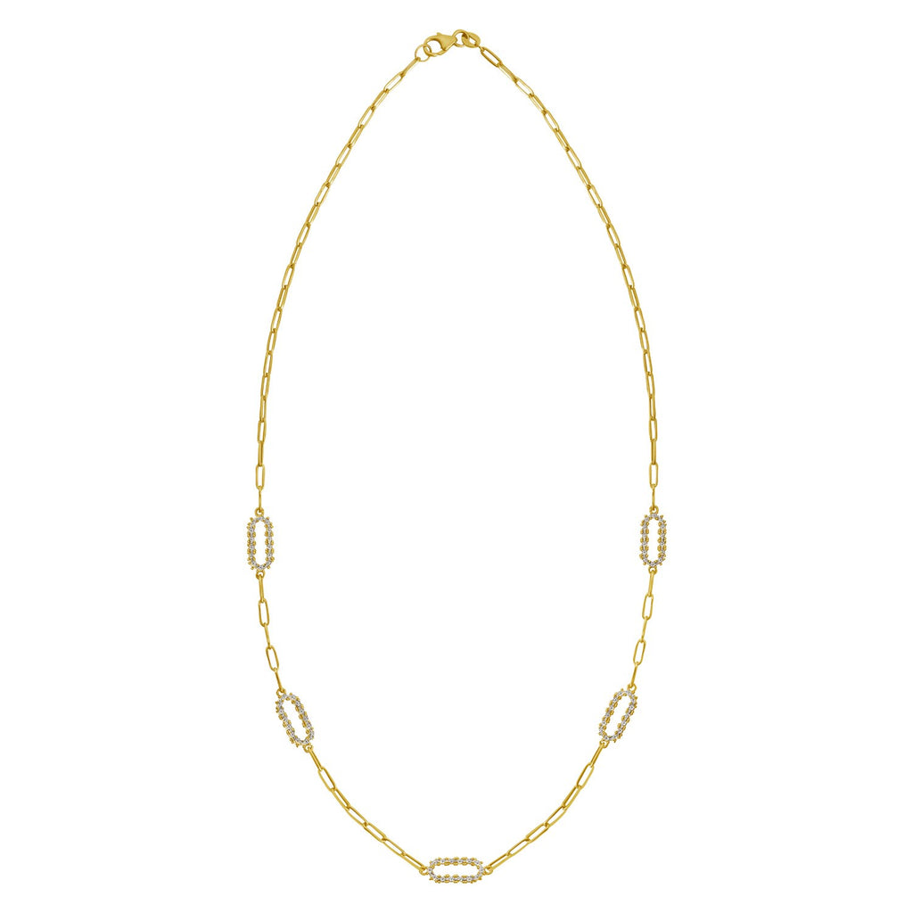 Diamond Link Paperclip Necklace
