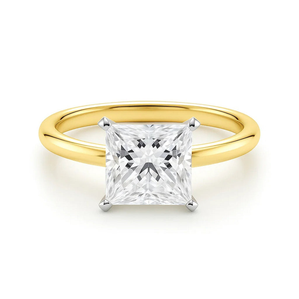 2ct Princess Lab Grown Diamond Ring, 14K Yellow Gold