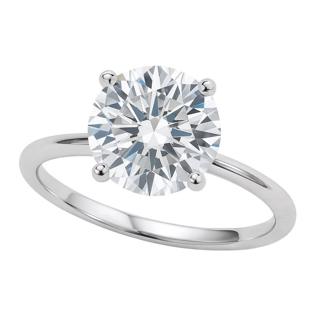 3ct Round Lab Grown Diamond Ring | 14K Gold