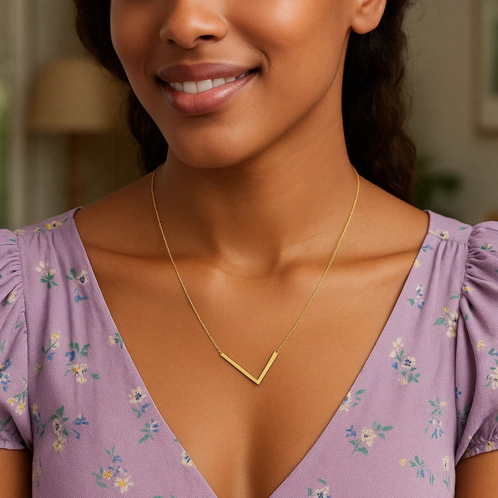 14K Yellow Gold Yours Truly Large Initial L Necklace