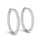 Pave Set Diamond Hoop Earrings | 14K Gold