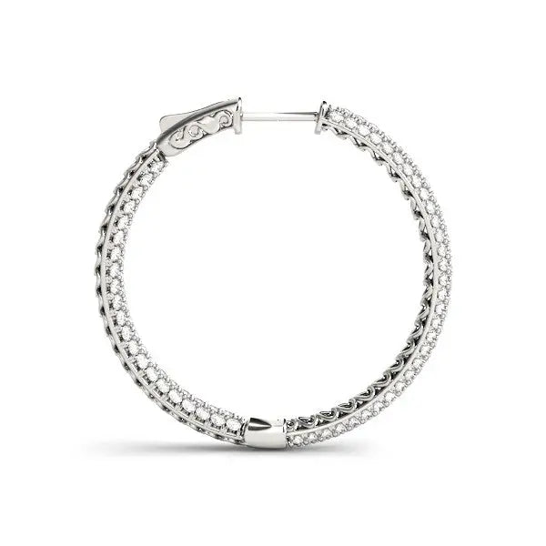 Pave Set Diamond Hoop Earrings | 14K Gold  Earrings DEEVE