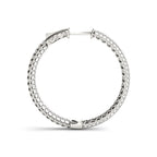 Pave Set Diamond Hoop Earrings | 14K Gold