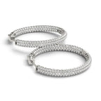 Pave Set Diamond Hoop Earrings | 14K Gold