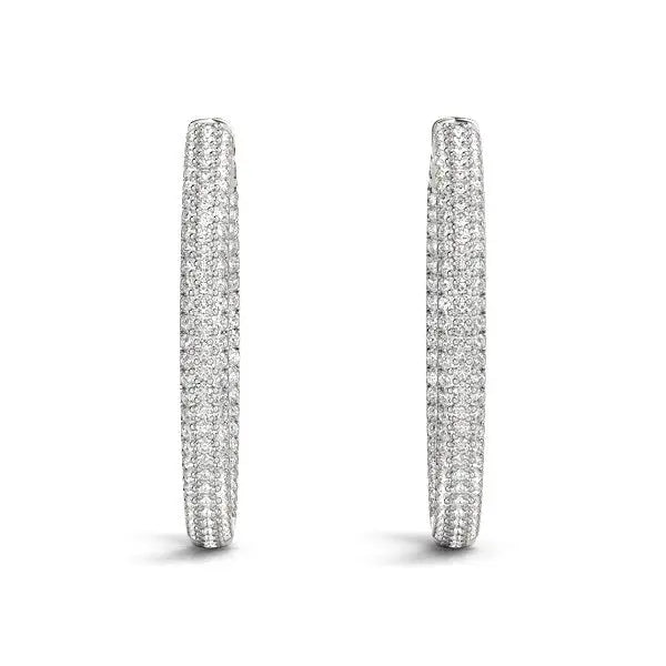 Pave Set Diamond Hoop Earrings | 14K Gold  Earrings DEEVE