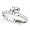 Round Cut Diamond Engagement Ring in 14K White Gold | Cathedral Setting - 1.625.Ct