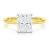 5.ct Radiant Cut Lab Grown Diamond Solitaire Ring in 14K Yellow Gold | IGI Certified