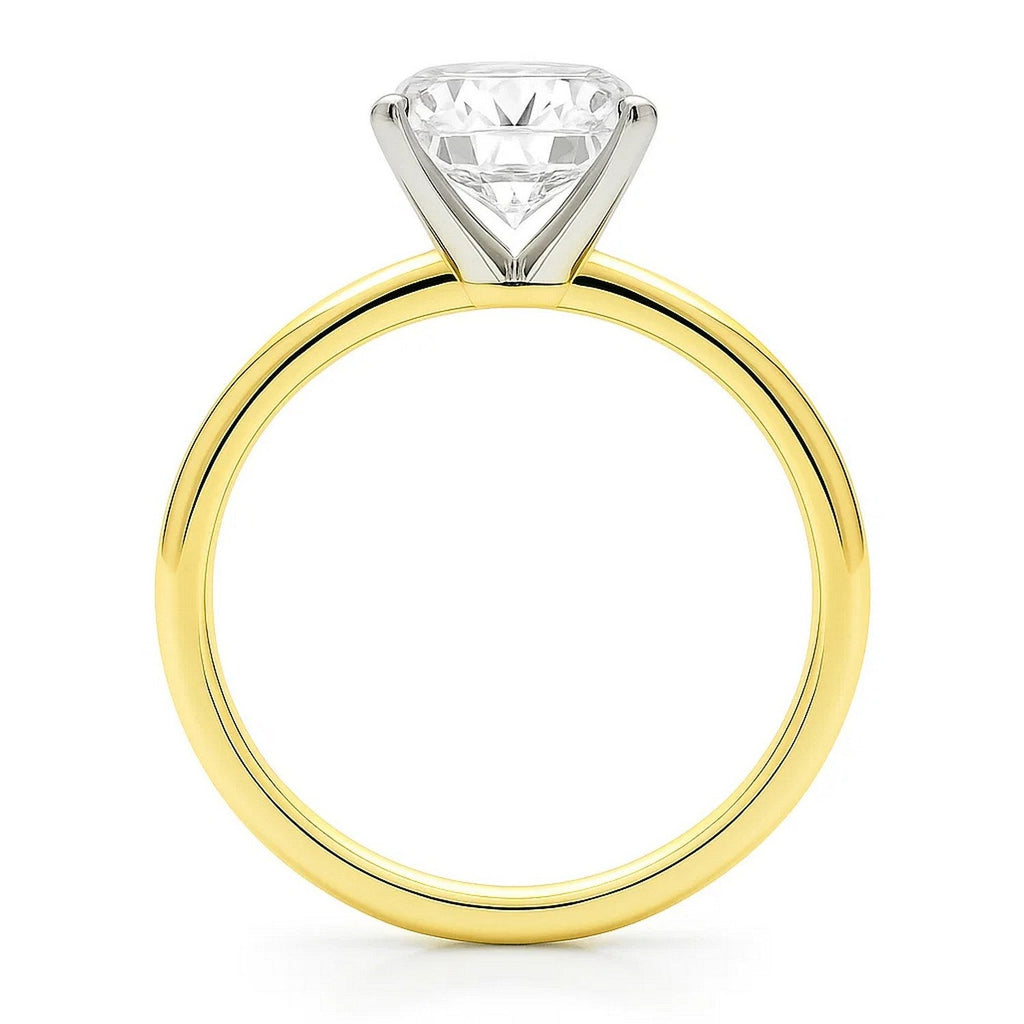 5 Carat Radiant Lab Grown Diamond Solitaire Ring in 14K Yellow Gold
