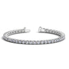 Detail view of 10.00 ct lab-grown diamond tennis bracelet in 14K White Gold, four-prong setting — DEEVE