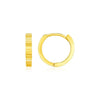 Petite Round Hoop Earrings Straight Texture | 14K Gold  Hoop Earrings DEEVE