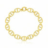 14K yellow gold bold mariner link chain bracelet from Deeve on a reflective white background