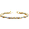 Front view of 14K yellow gold lab-grown diamond tennis bracelet, 7 cctw
