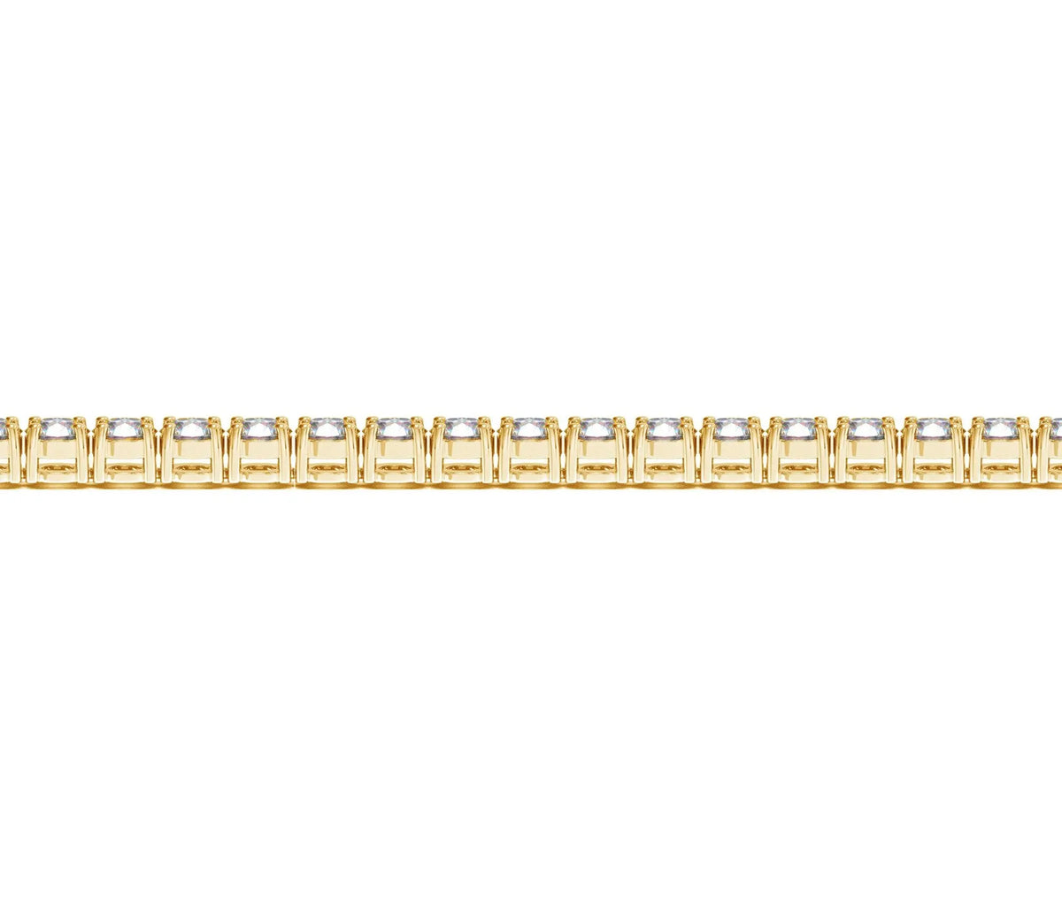 Wrist view of 7.00 ct lab-grown diamond tennis bracelet in 14K Solid Gold — DEEVE
