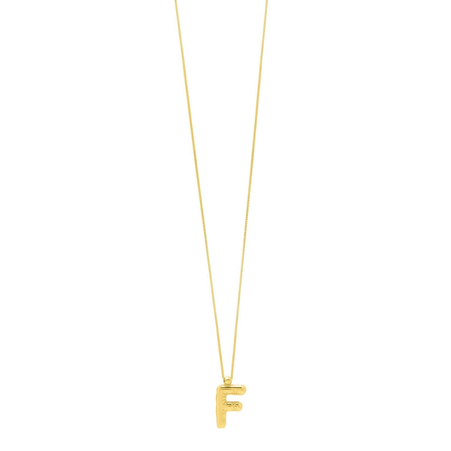 14K Yellow Gold Helium Initial F Pendant
