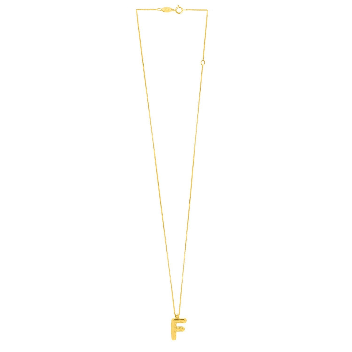 14K Yellow Gold Helium Initial F Pendant