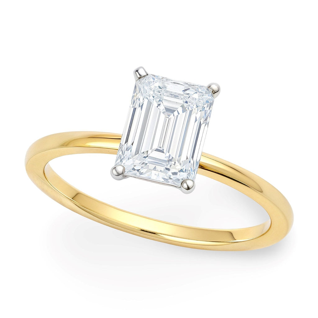 1 Carat Radiant Lab Grown Diamond Solitaire Ring in 14K Yellow Gold