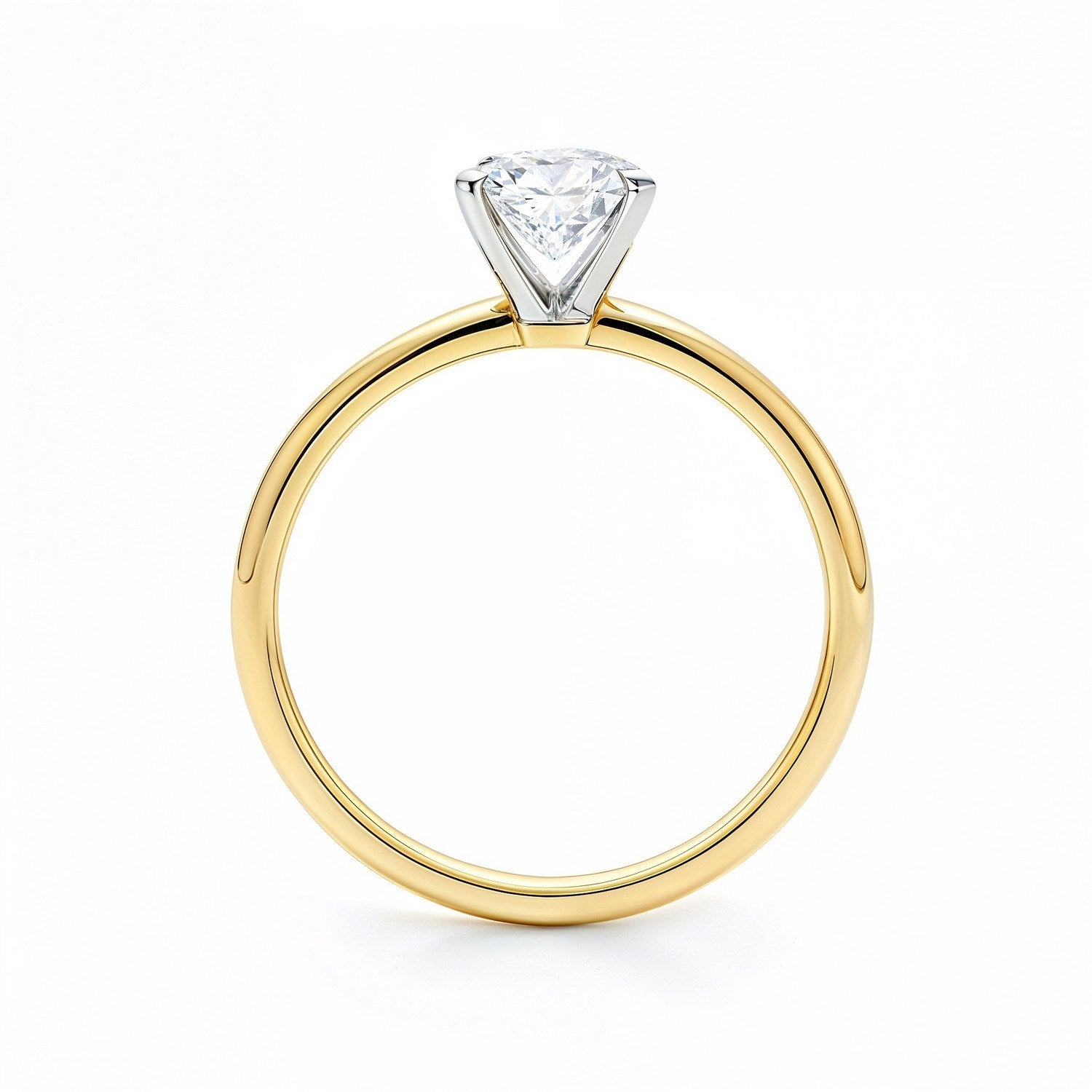 1.ct Radiant Cut Lab Grown Diamond Solitaire Ring in 14K Yellow Gold | IGI Certified