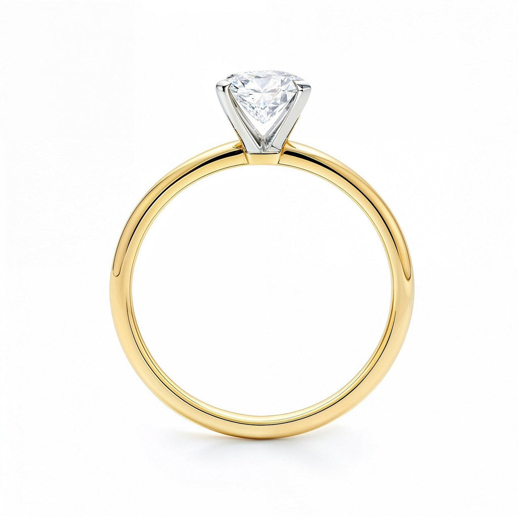 1 Carat Radiant Lab Grown Diamond Solitaire Ring in 14K Yellow Gold