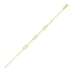14K Yellow Gold Diamon Oro Paperclip Bracelet