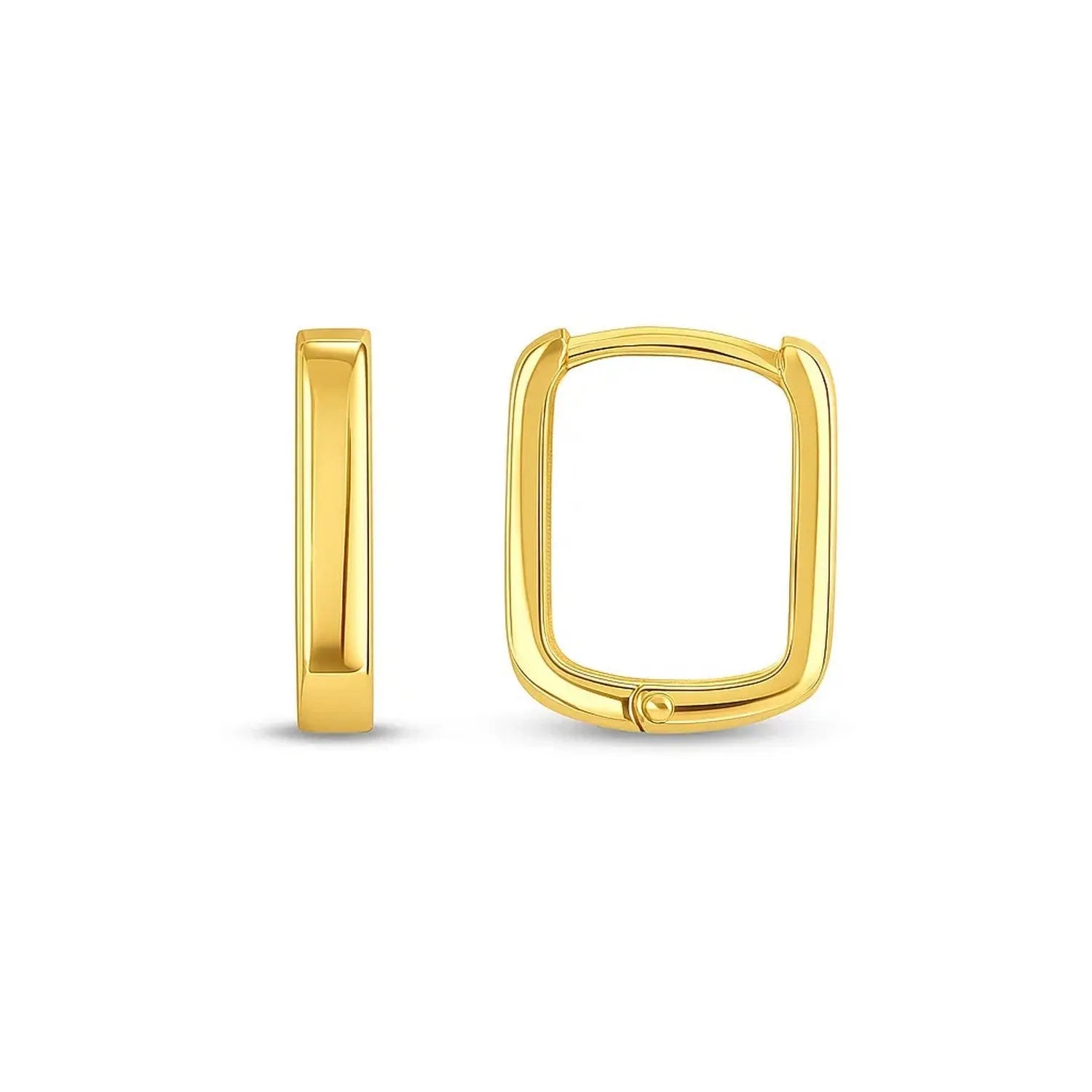 Small Square Huggie Hoops | 14K Gold  Hoop Earrings DEEVE