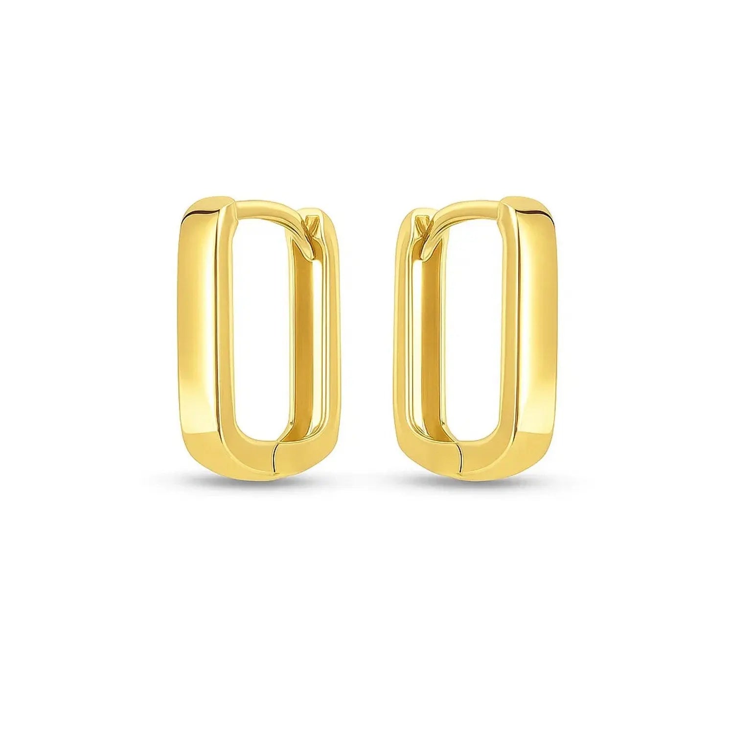 Small Square Huggie Hoops | 14K Gold  Hoop Earrings DEEVE
