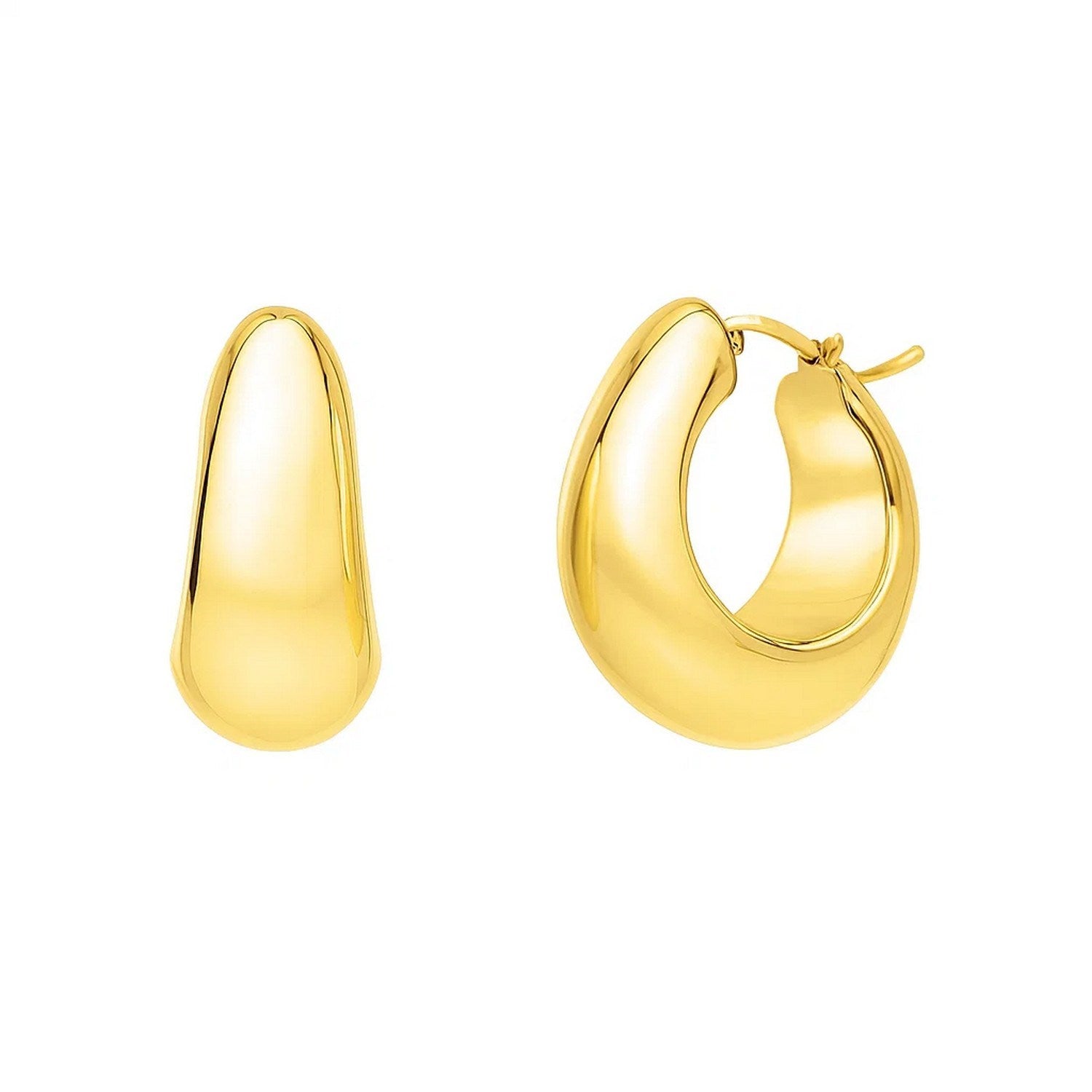 Tapered Electroform Hoop Earrings in 14K Yellow Gold