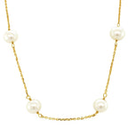 White Pearls Station Necklace