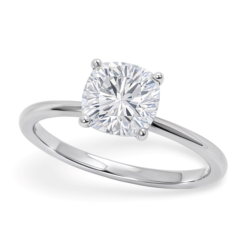 1.5ct Cushion Lab Grown Diamond Ring | 14K Gold