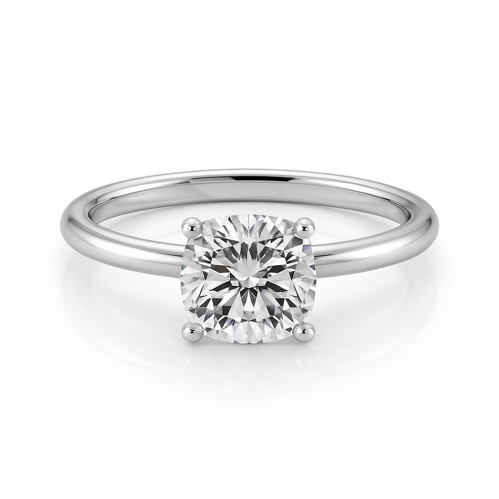1.5ct Cushion Lab Grown Diamond Ring | 14K Gold