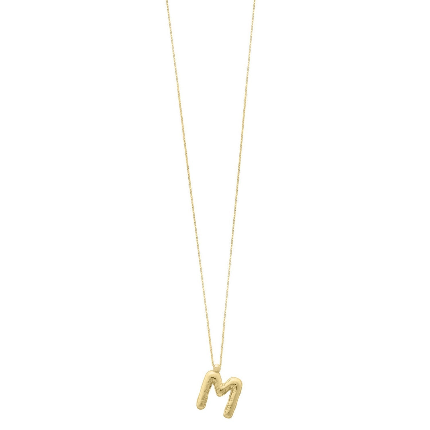 14K Yellow Gold Helium Initial M Pendant