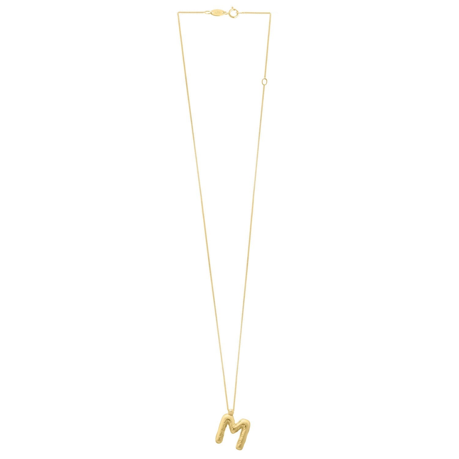 14K Yellow Gold Helium Initial M Pendant