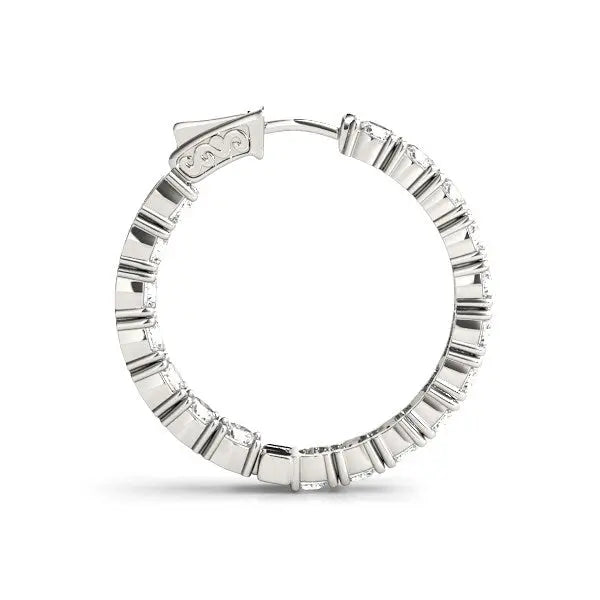 Prong Set Diamond Hoop Earrings | 14K Gold  Hoop Earrings DEEVE