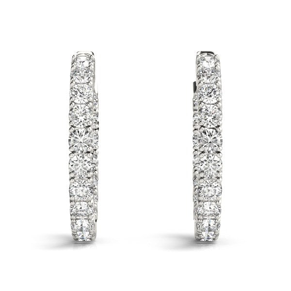 Prong Set Diamond Hoop Earrings (3 1/2 cttw)