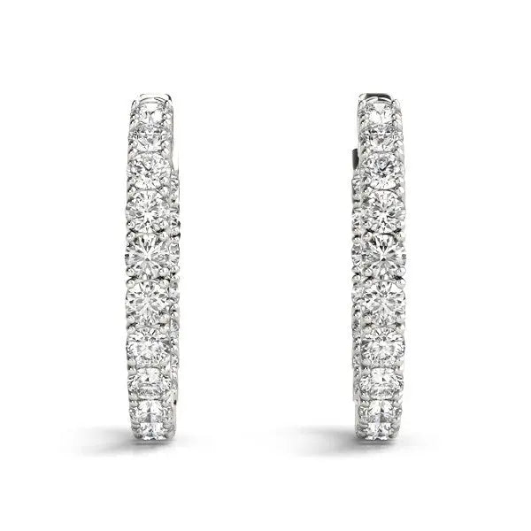 Prong Set Diamond Hoop Earrings | 14K Gold  Hoop Earrings DEEVE