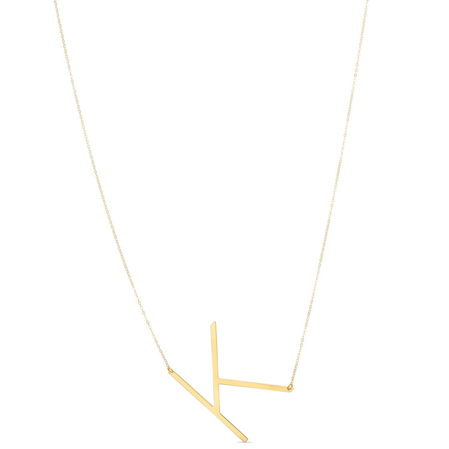 14K Yellow Gold Yours Truly Large Initial K Necklace