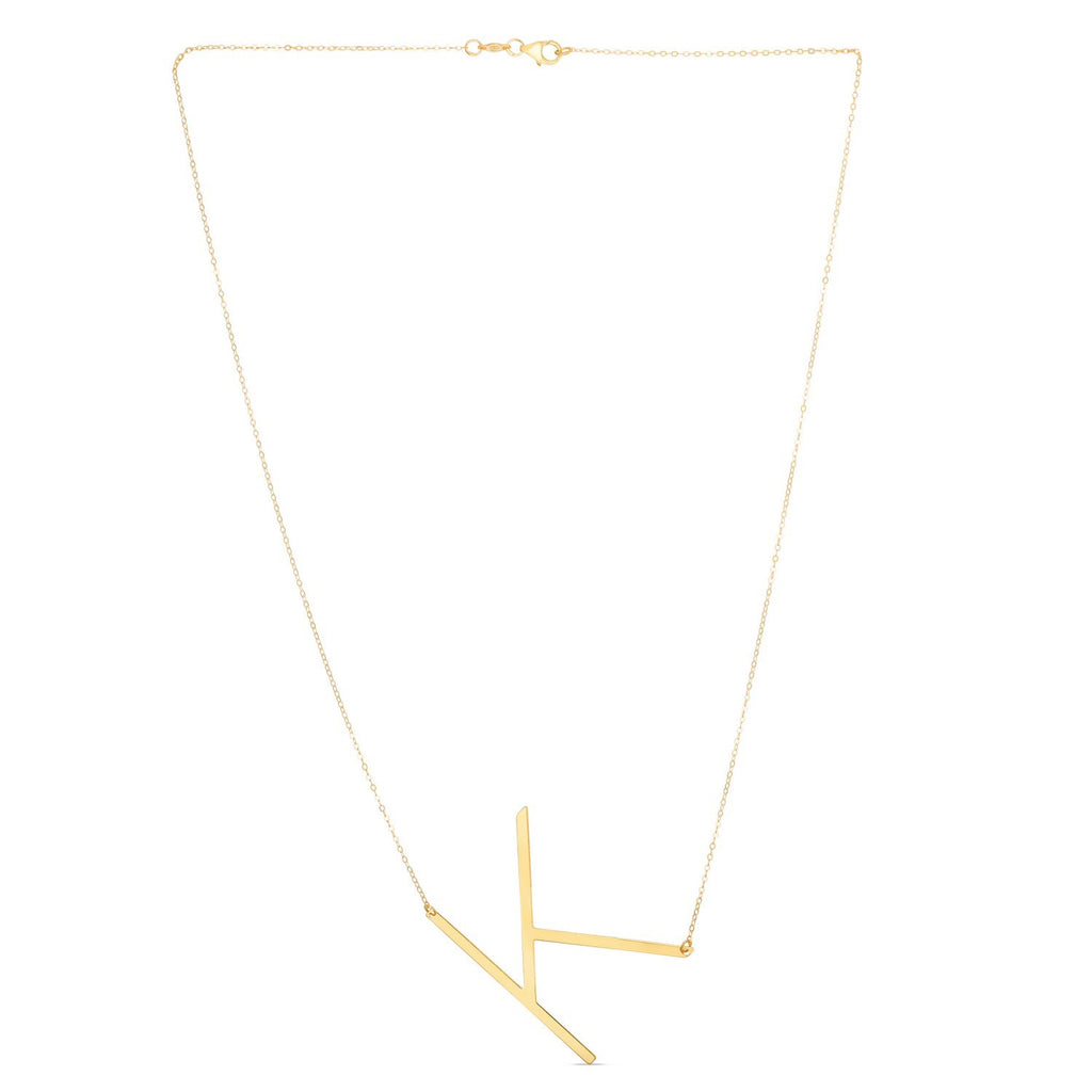 14K Yellow Gold Yours Truly Large Initial K Necklace