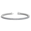 Detail view of 5.00 ct lab-grown diamond tennis bracelet in 14K White Gold, four-prong setting — DEEVE