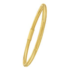 Front view of 14K yellow gold small stretch mesh bracelet, 3.40mm