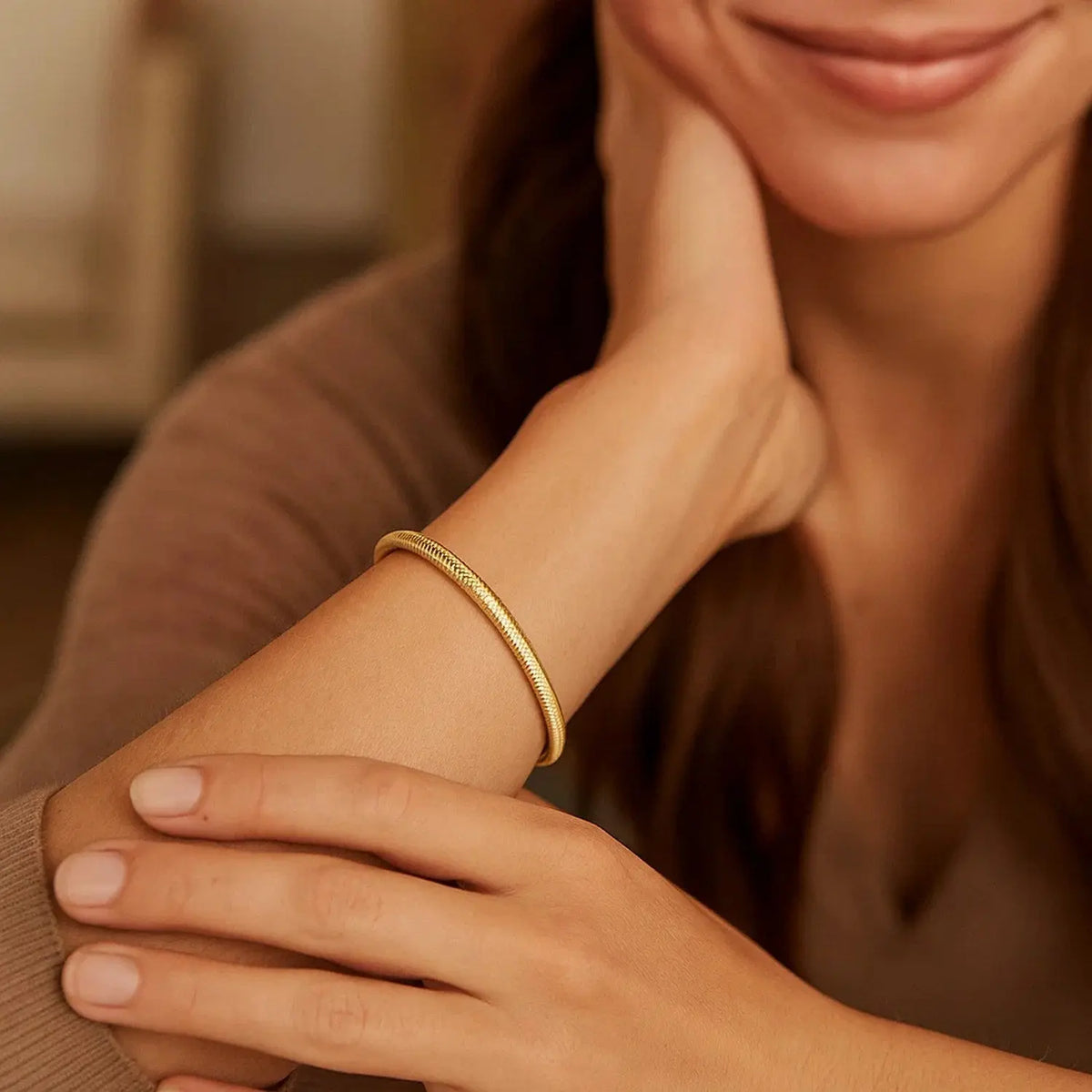 Small Stretch Mesh Bracelet in 14K Yellow Gold  Mesh Bracelets DEEVE