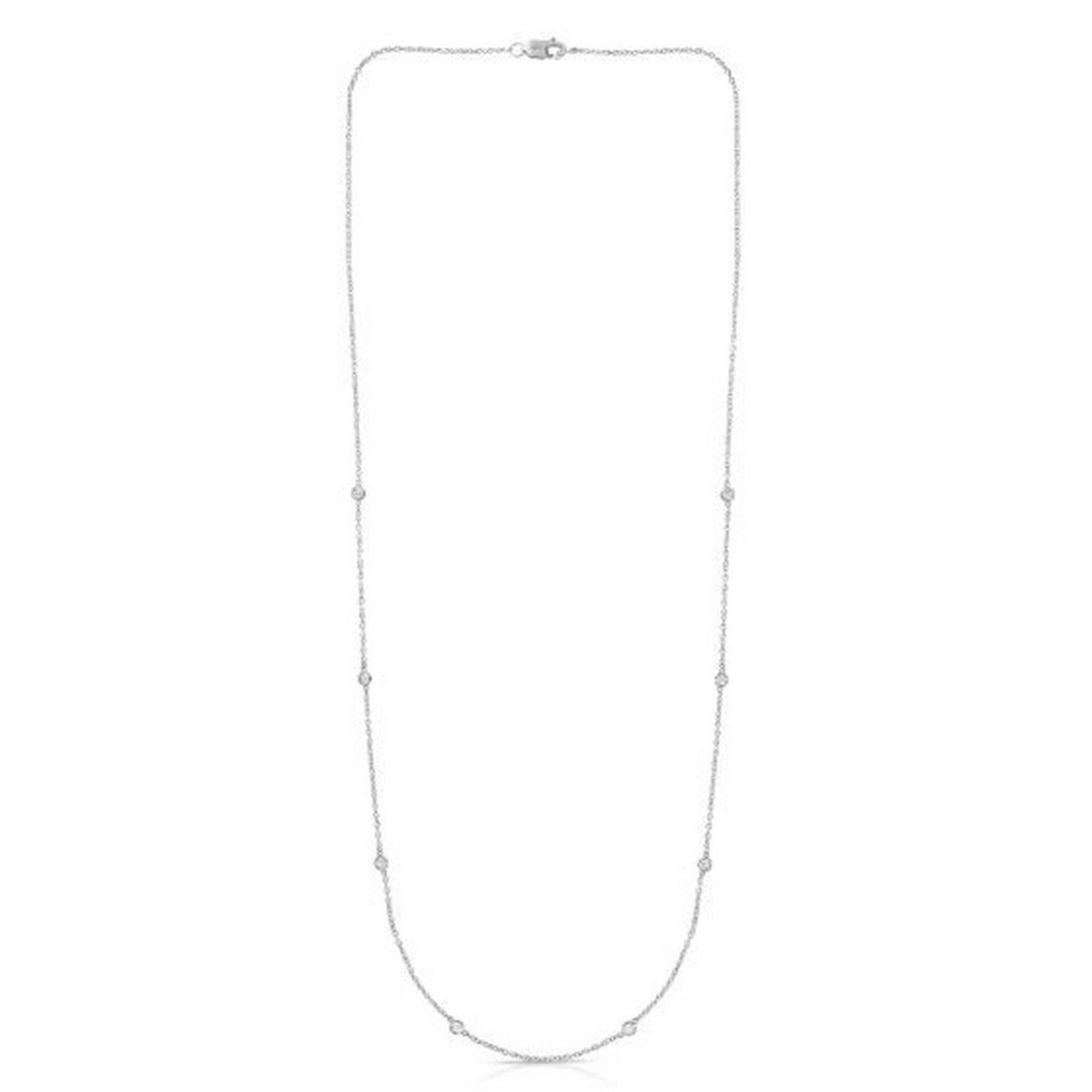 Diamonds by the Yard Necklace in 14K White Gold | 18" - DEEVE