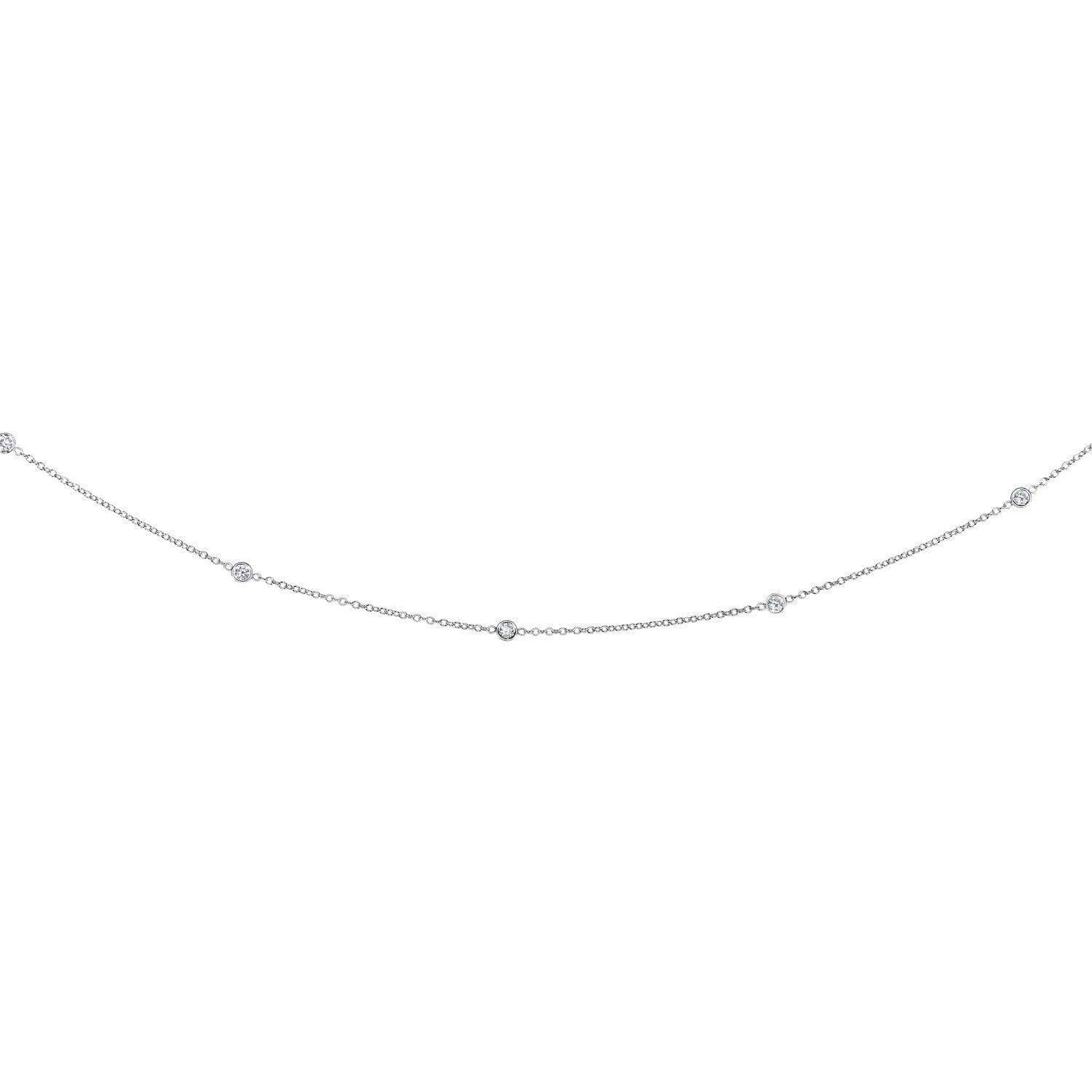 Diamonds by the Yard Necklace in 14K White Gold | 18" - DEEVE