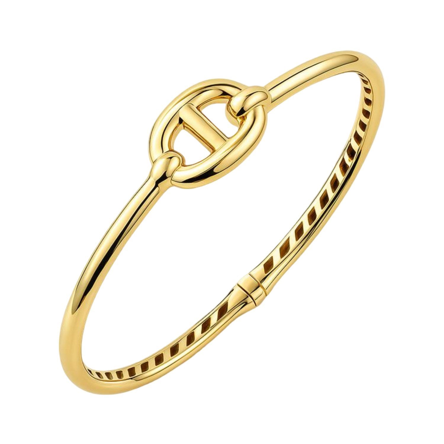 14K Yellow Gold Single Mariner Link Bangle in
