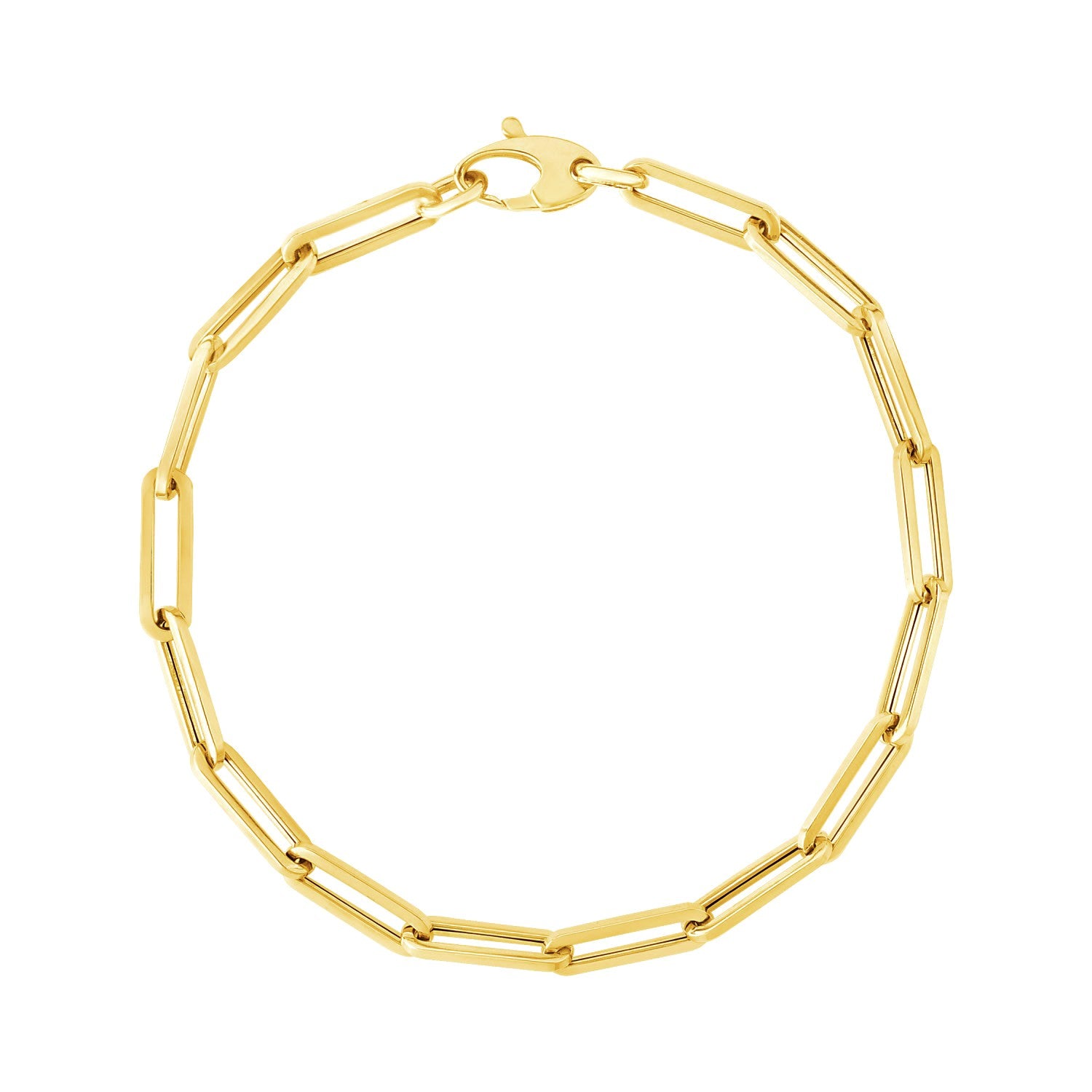 Paperclip Chain Bracelet in 14K Yellow Gold - 4.20mm