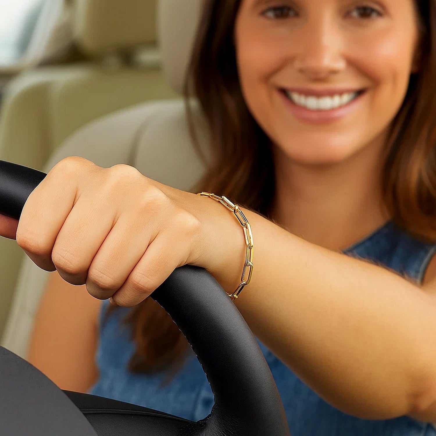 Paperclip Chain Bracelet in 14K Yellow Gold - 4.20mm