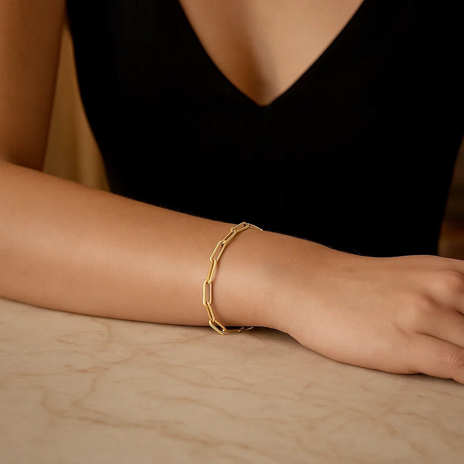 Paperclip Chain Bracelet in 14K Yellow Gold - 4.20mm