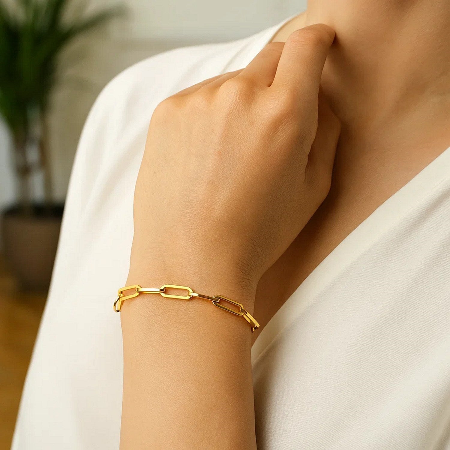 Paperclip Chain Bracelet in 14K Yellow Gold - 4.20mm